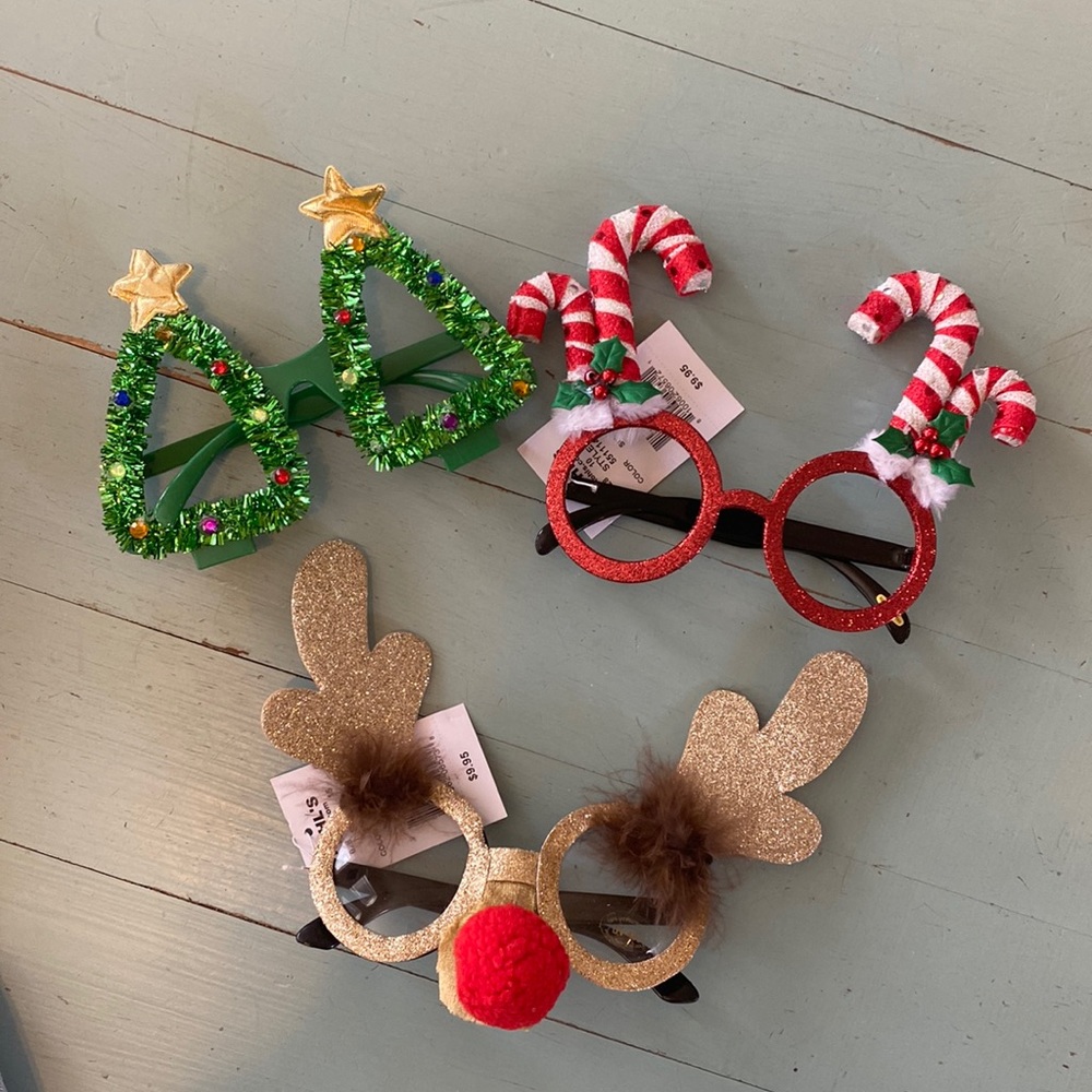 3 pair of fun holiday glasses